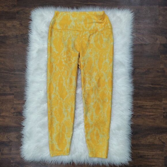 Carbon38 Yellow Snakeskin Print Leggings L - Picture 3 of 10